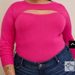 Pink, chest cut out sweater